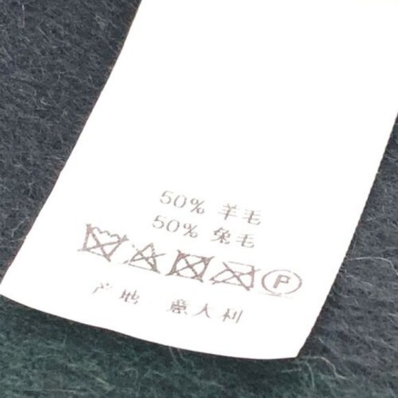 DIOR 95CHE200100 Logo fringe Large format shawl Scarf wool / Angola Green/Black - Picture 5 of 10